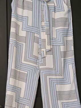 Light Blue Geometric Print Pants